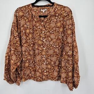 Sundry Sienna‎ Floral Flutter Sleeve Blouse | Size 1 (Small)